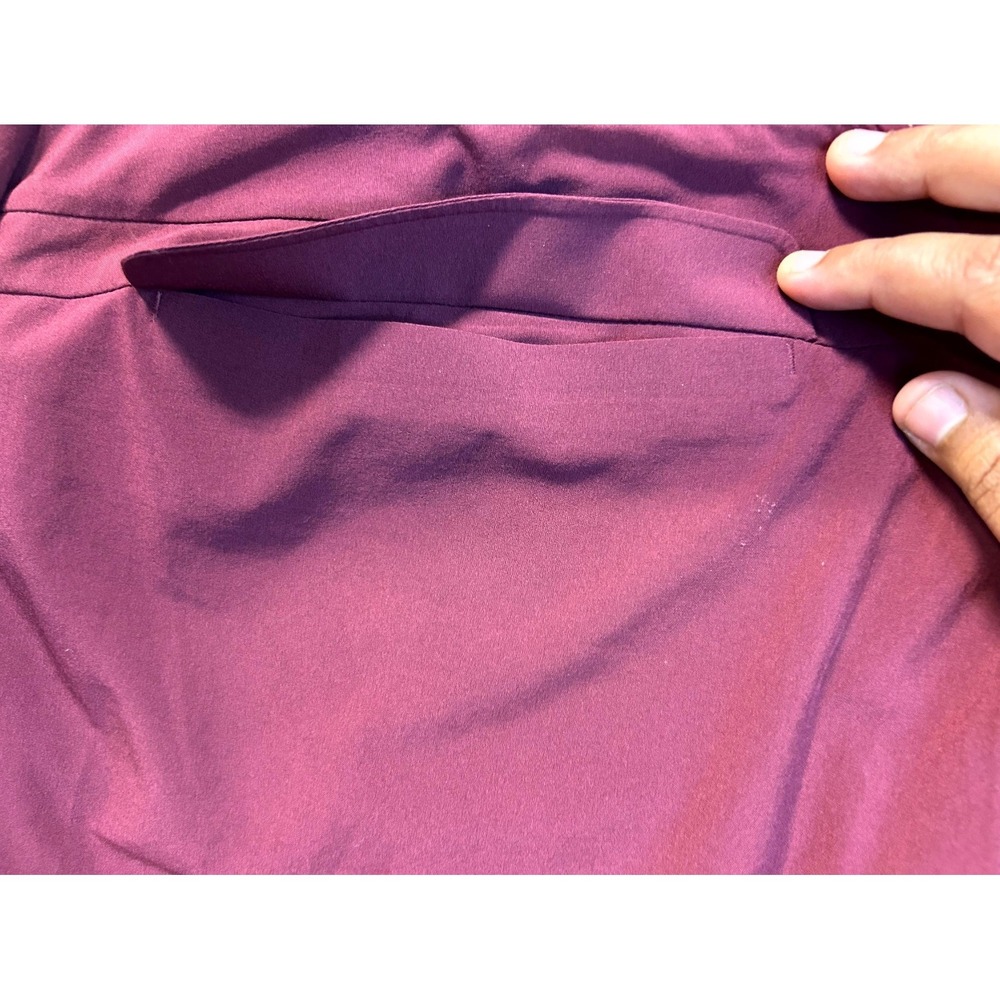 Athleta Soho Skort Wine Maroon Short + Skirt Zip Pockets Stretch Plus Size 16 - Picture 9 of 12